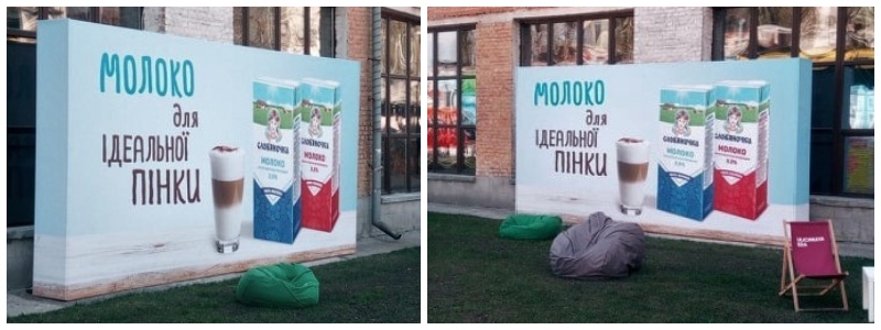 Бренд волл с боковыми панелями 3 на 6 м Бренд волл с боковыми панелями